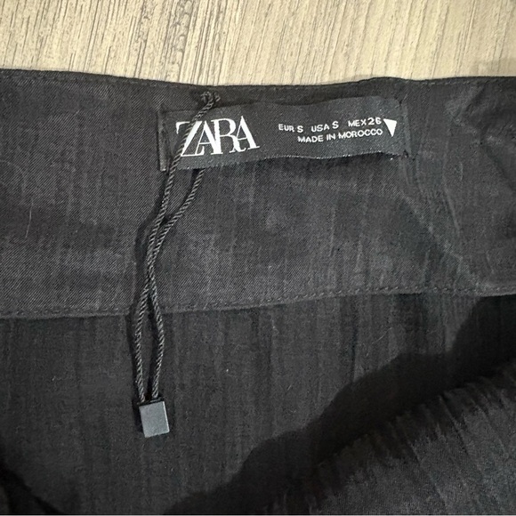 Zara Black Tank Mini Dress Square Neck Sz S Side Slit Classic City Whimsigoth - Picture 9 of 10